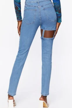 High-Rise Cutout Jeans