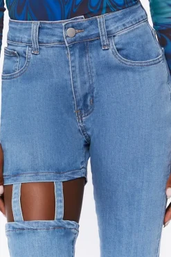 High-Rise Cutout Jeans