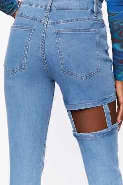 High-Rise Cutout Jeans