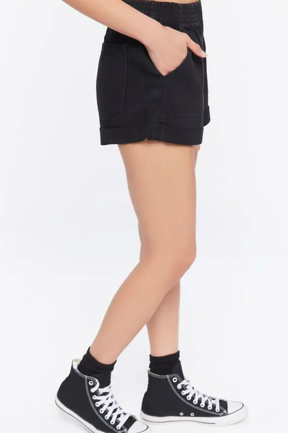 High-Rise Denim Shorts