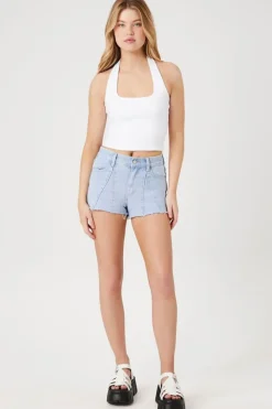 High-Rise Denim Shorts