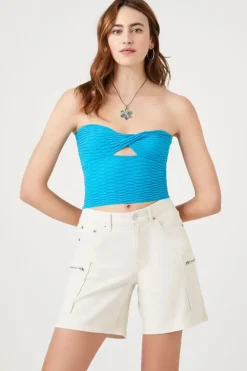 High-Rise Denim Shorts