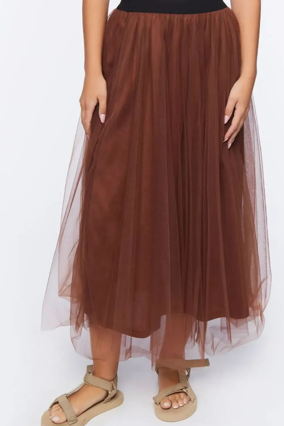 High-Rise Mesh Midi Skirt