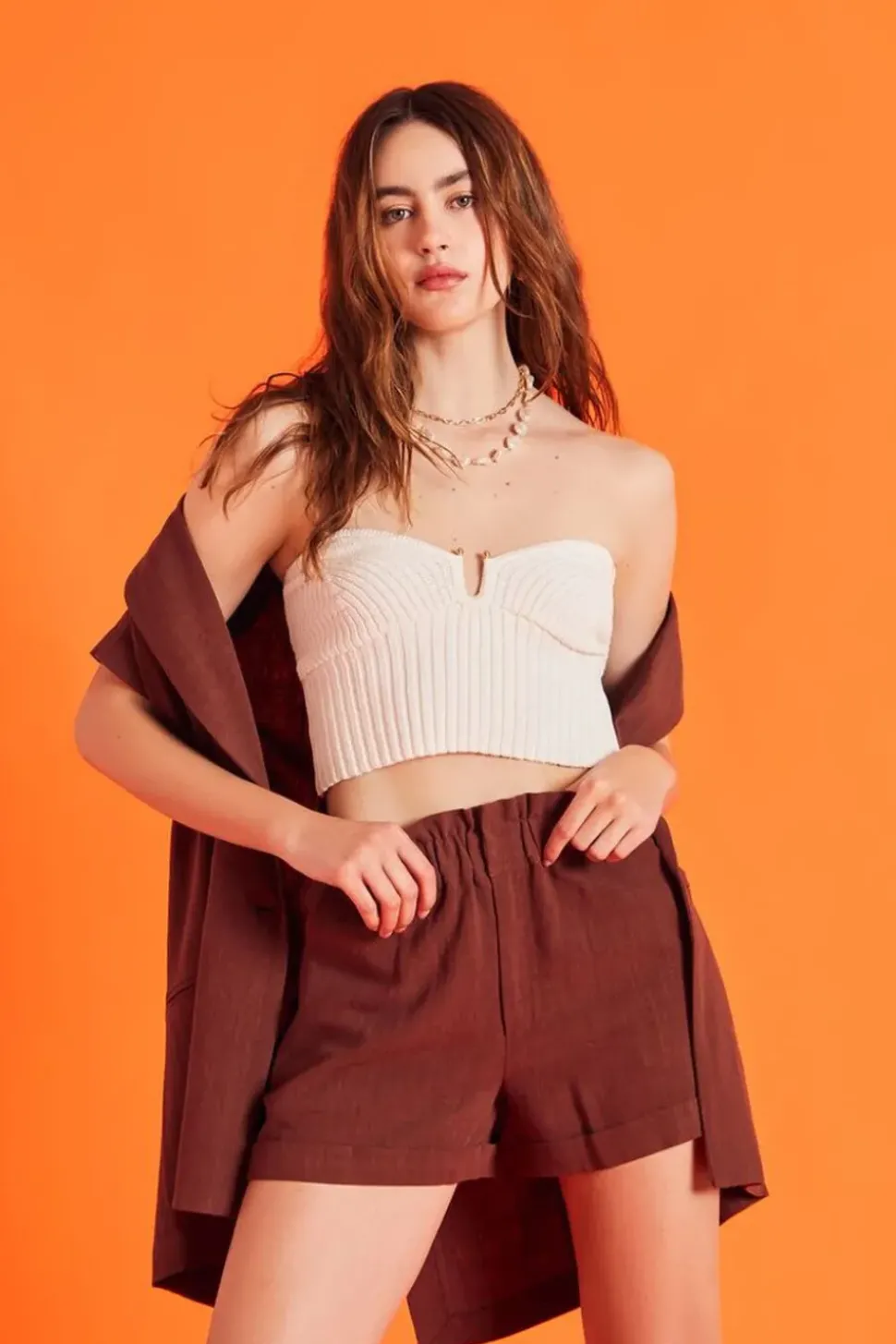 High-Rise Paperbag Shorts