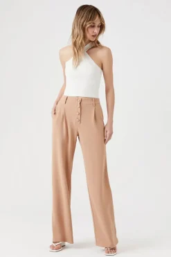 High-Rise Straight-Leg Trousers