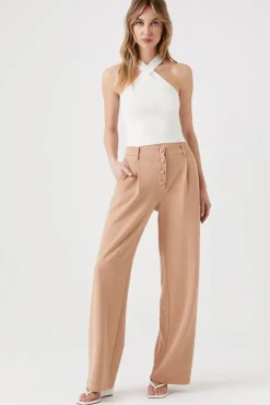 High-Rise Straight-Leg Trousers