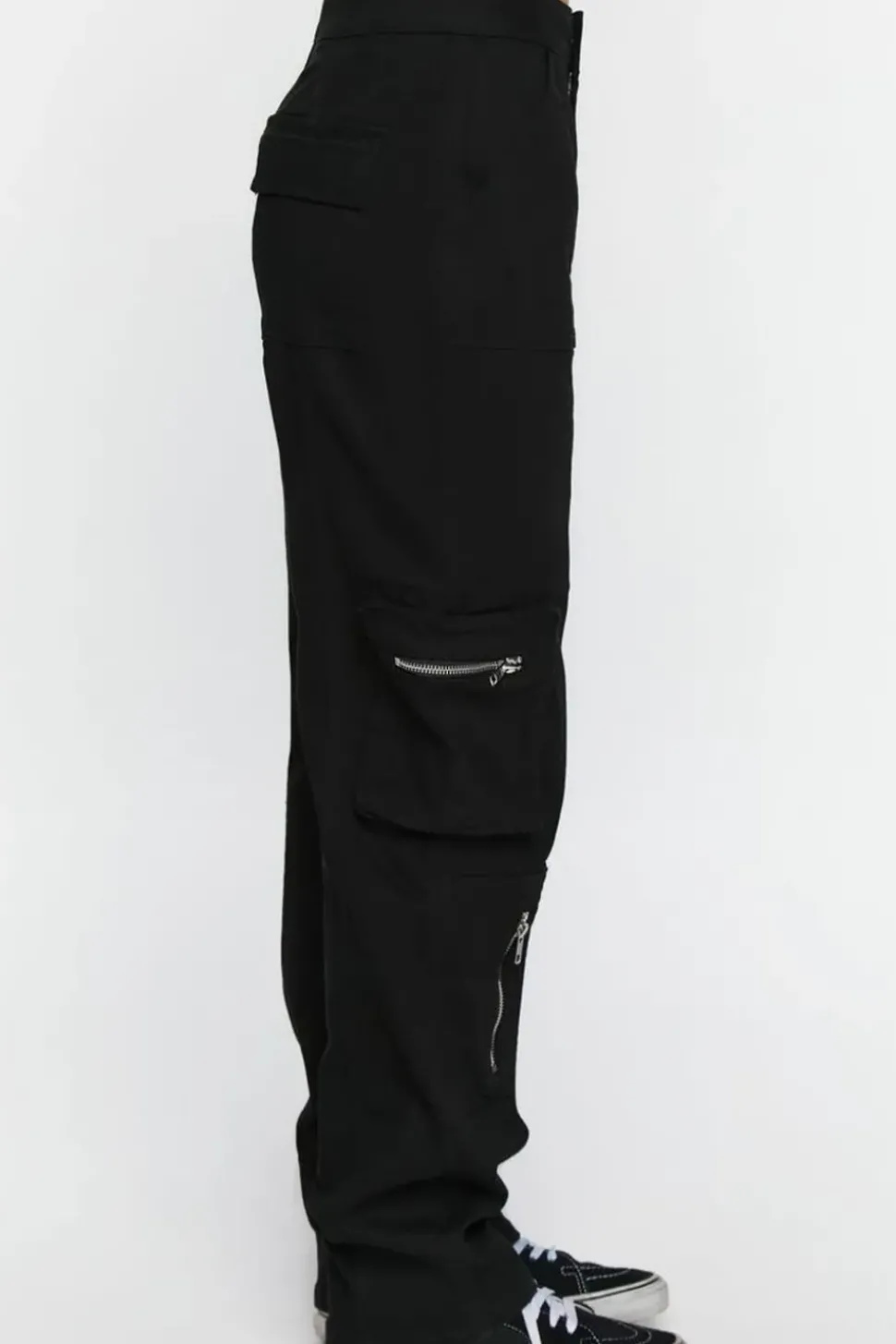 High-Rise Zipper Cargo Pants