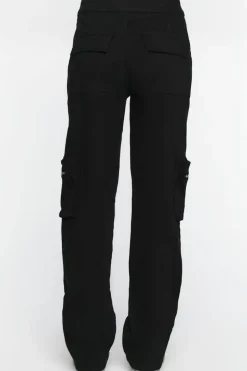 High-Rise Zipper Cargo Pants