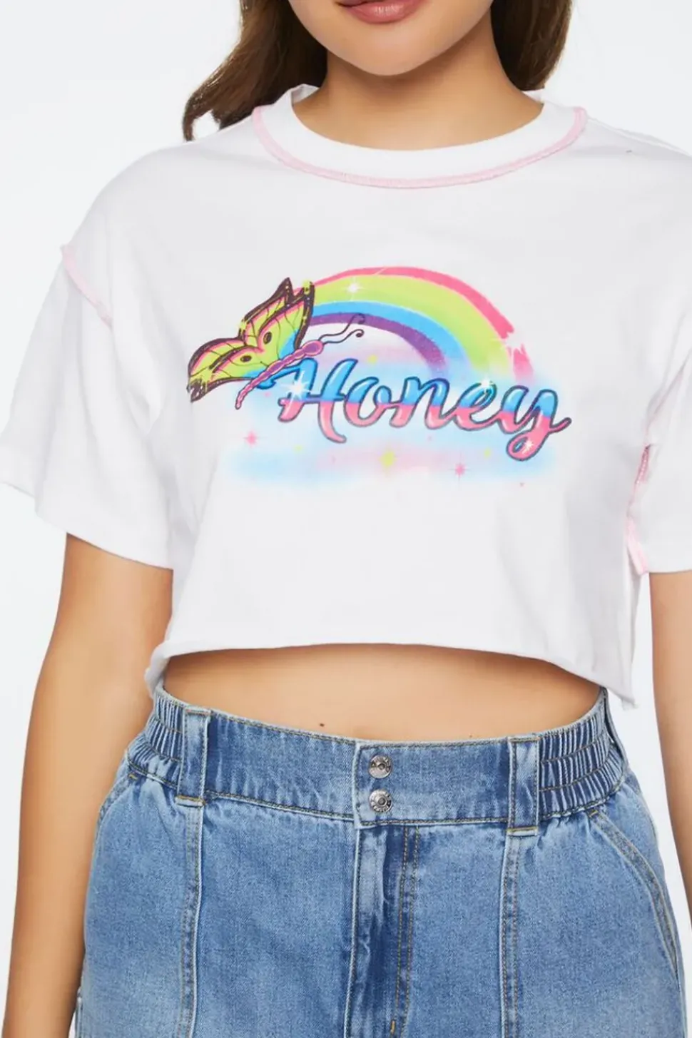 Honey Graphic Cropped Tee