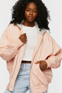 Hooded Combo Bomber Jacket