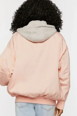 Hooded Combo Bomber Jacket