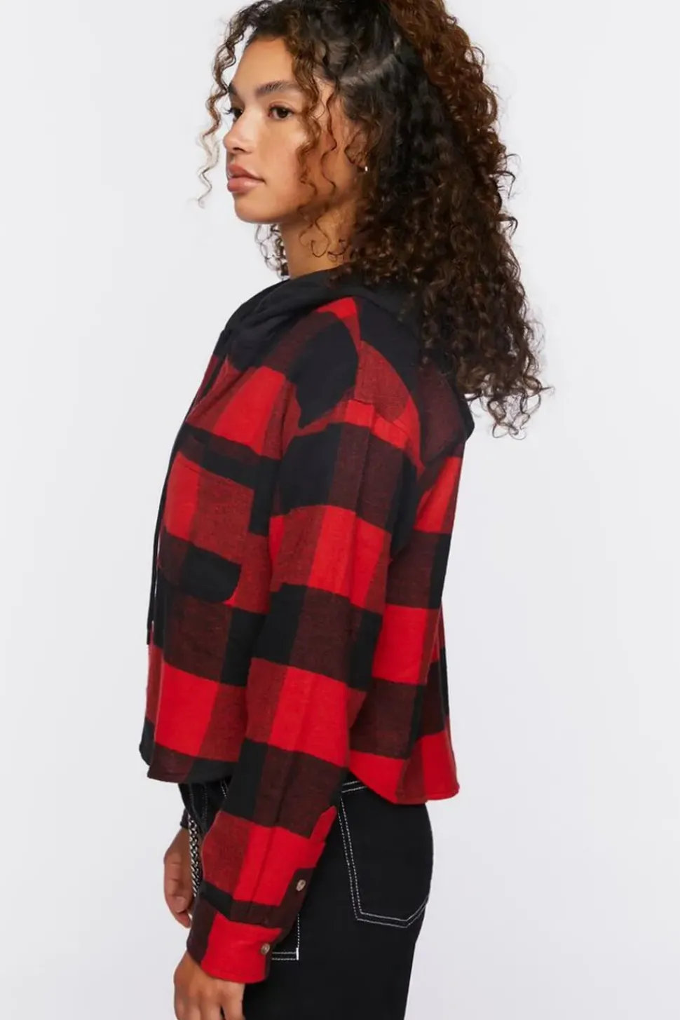 Hooded Combo Flannel Shirt