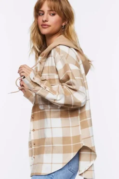 Hooded Flannel Combo Shirt