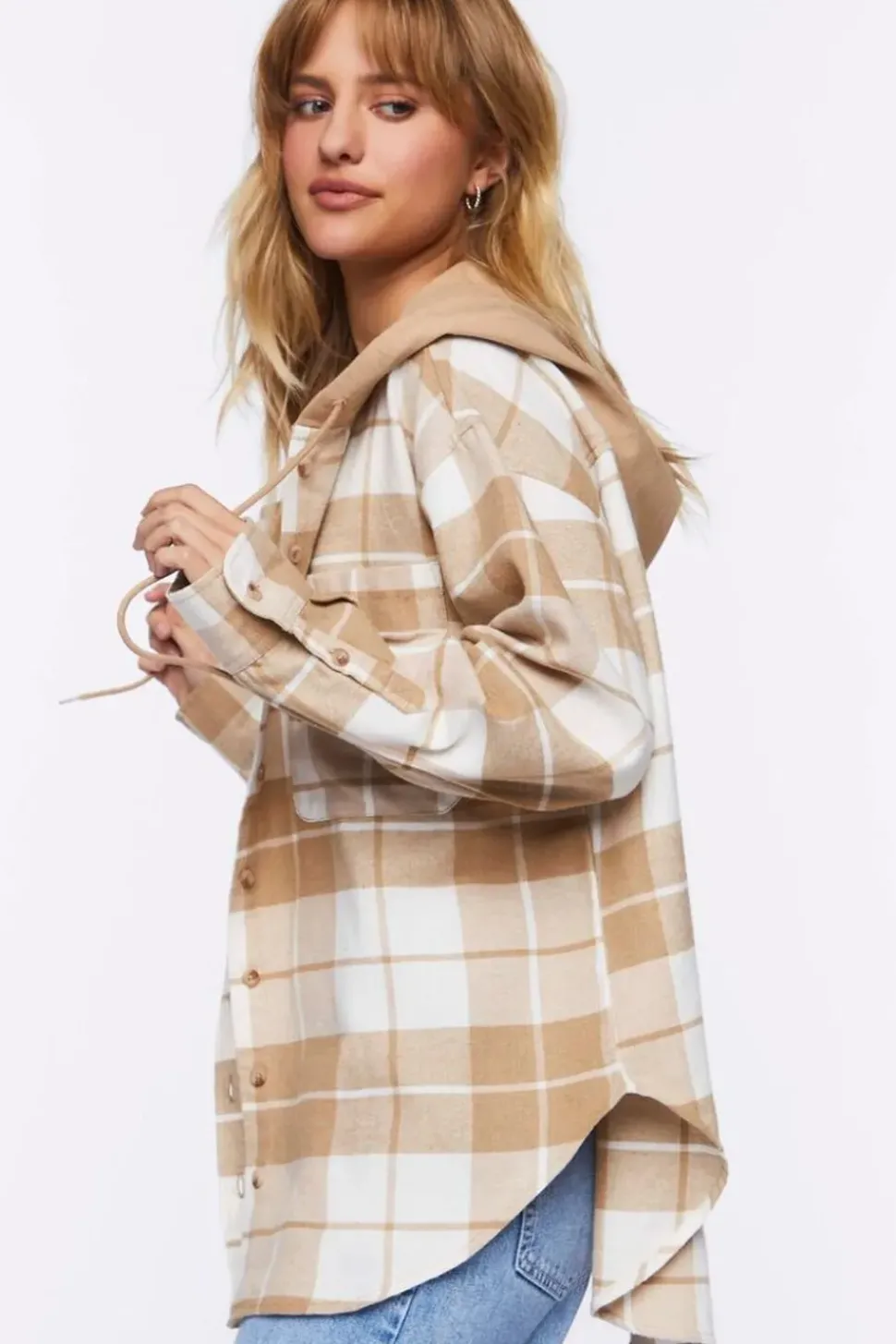 Hooded Flannel Combo Shirt