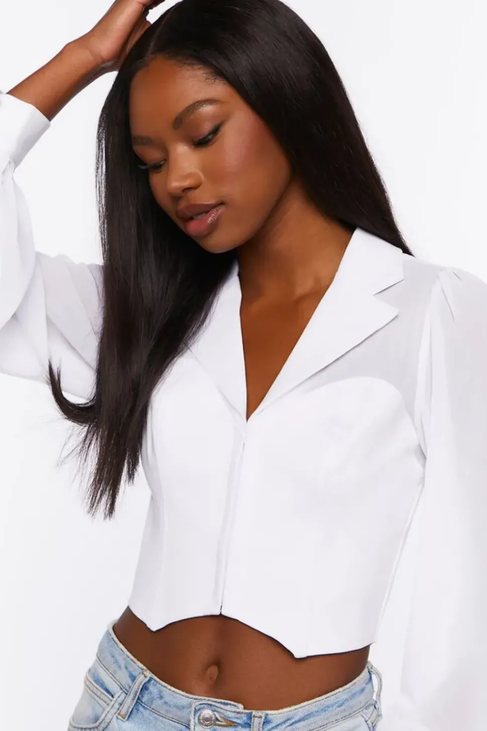 Hook-And-Eye Long-Sleeve Shirt