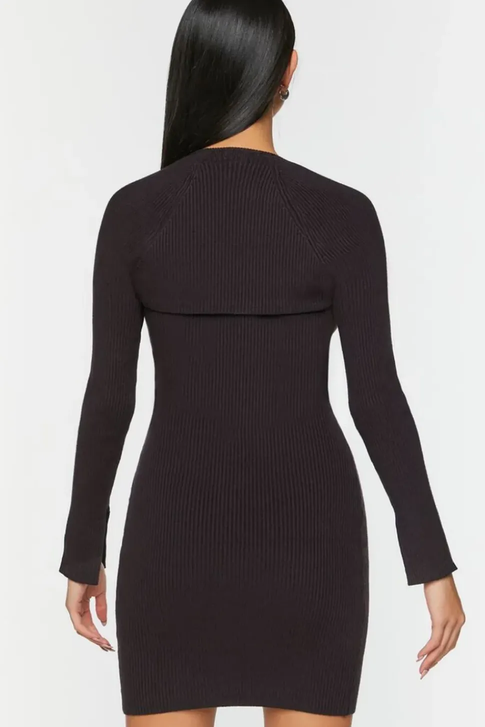 Hook-And-Eye Mini Dress & Shrug Set