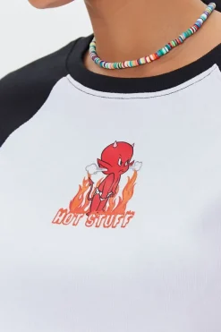 Hot Stuff Graphic Baseball Tee
