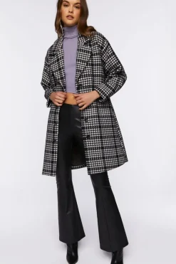 Houndstooth Button-Front Coat