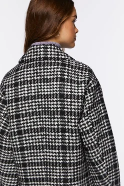 Houndstooth Button-Front Coat