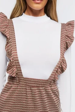 Houndstooth Combo Pinafore Dress