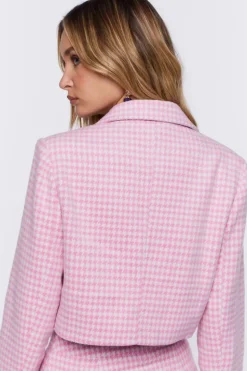 Houndstooth Double-Breasted Blazer