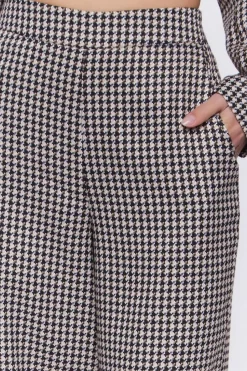 Houndstooth High-Rise Trousers
