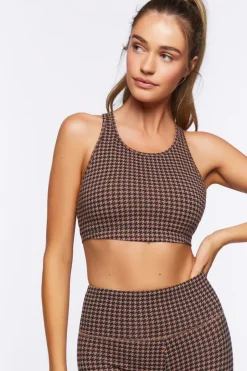 Houndstooth Longline Sports Bra