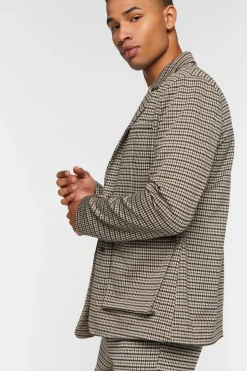 Houndstooth Notched Blazer