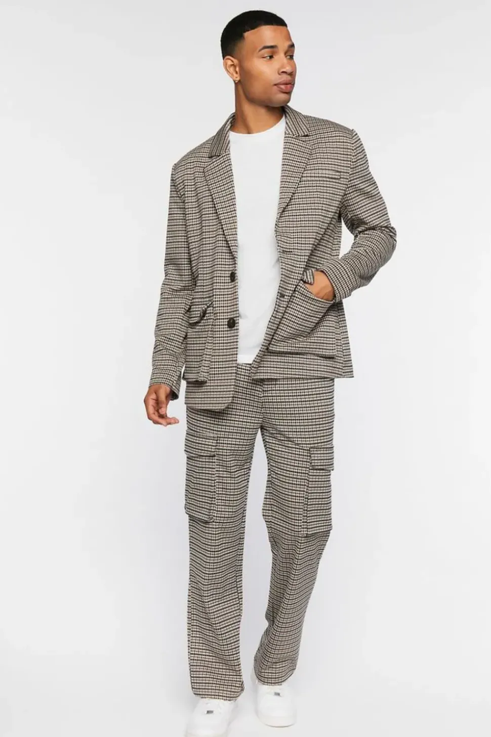 Houndstooth Notched Blazer