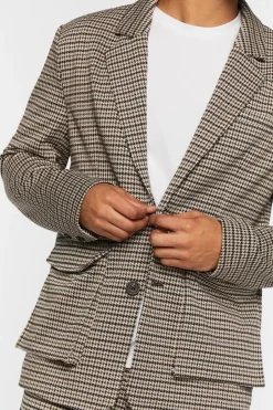 Houndstooth Notched Blazer