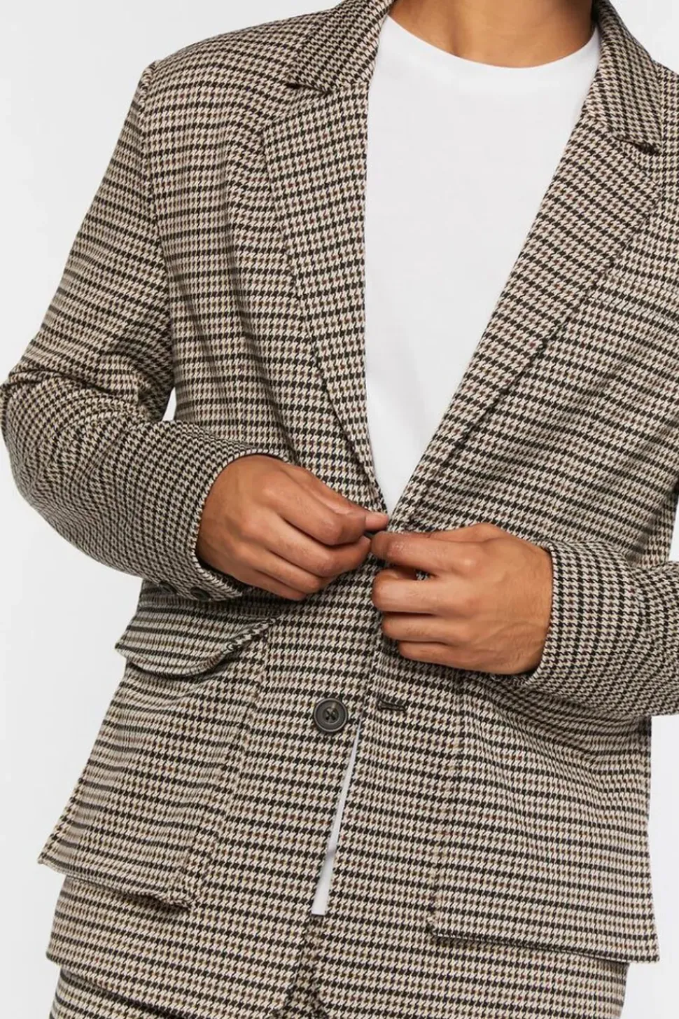 Houndstooth Notched Blazer