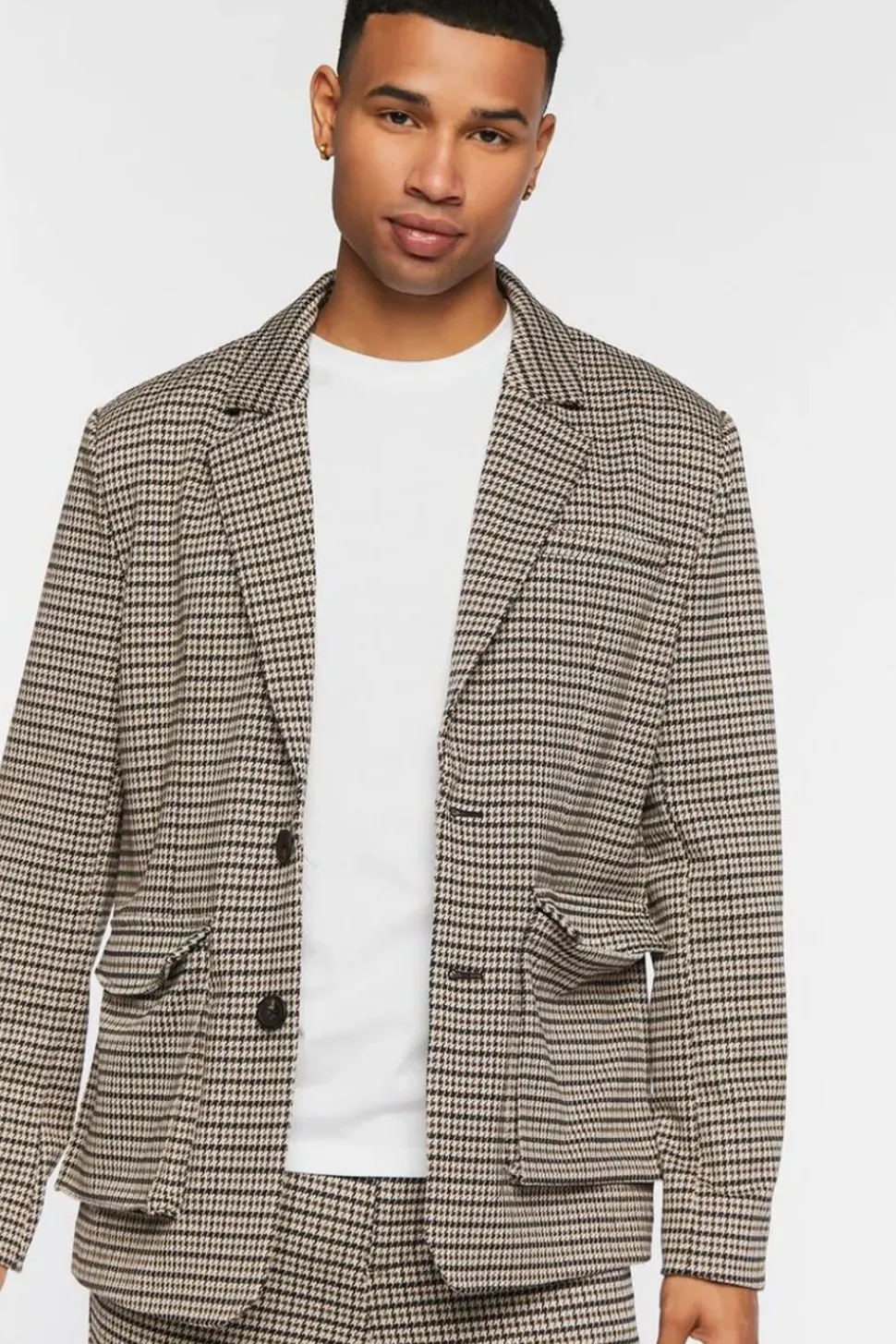 Houndstooth Notched Blazer