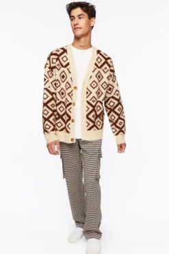 Houndstooth Straight-Leg Trousers