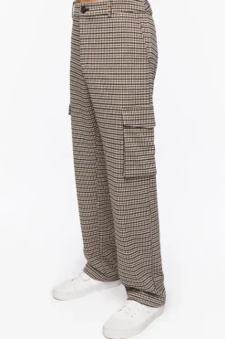 Houndstooth Straight-Leg Trousers