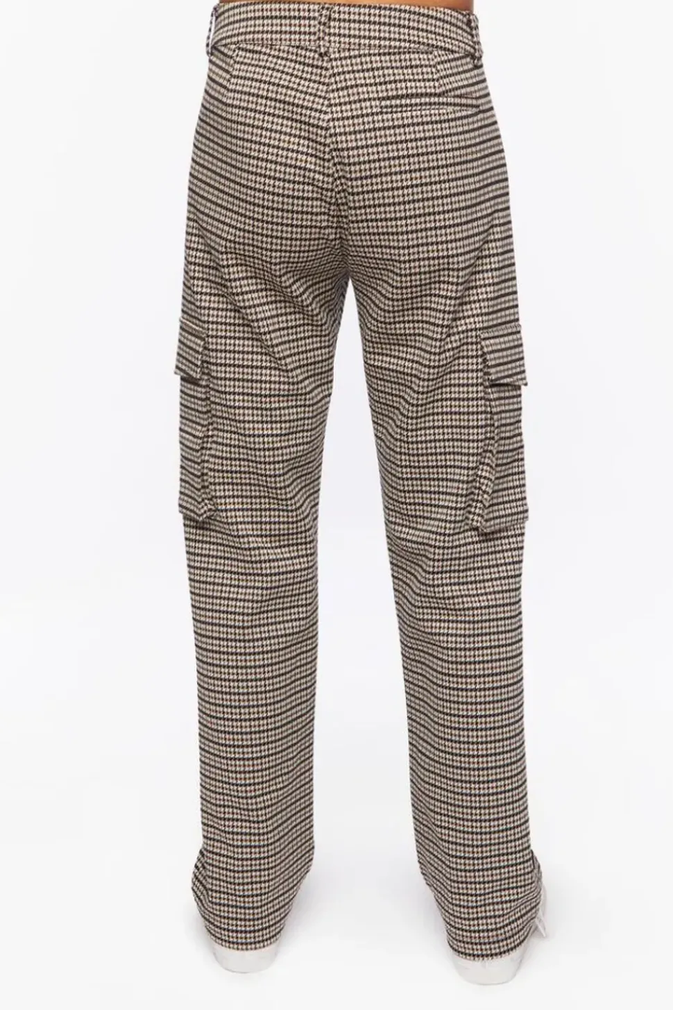 Houndstooth Straight-Leg Trousers