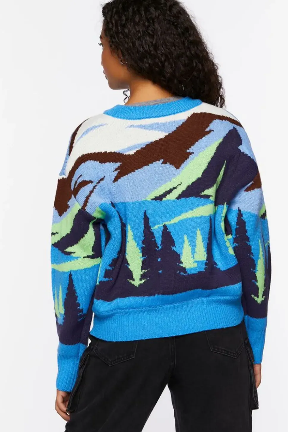Intarsia Landscape Half-Zip Sweater