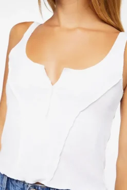 Inverted-Seam Cropped Tank Top