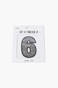 Iron-On Glitter Number Patch