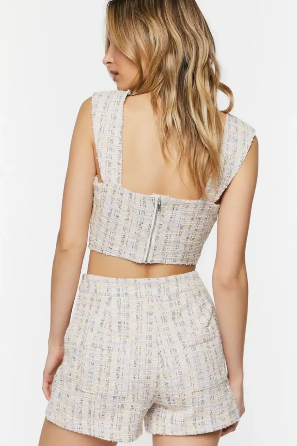Jacquard Crop Top & Shorts Set