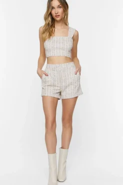 Jacquard Crop Top & Shorts Set