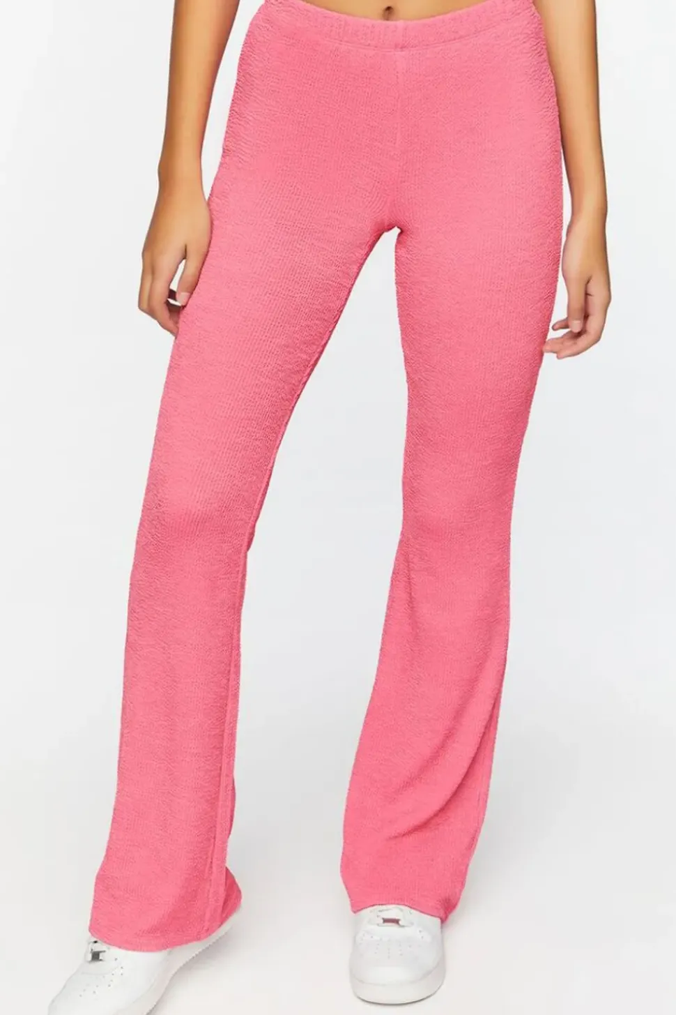 Jacquard Mid-Rise Flare Pants