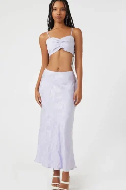 Jacquard Satin Maxi Skirt