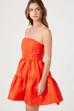 Jacquard Strapless Mini Dress