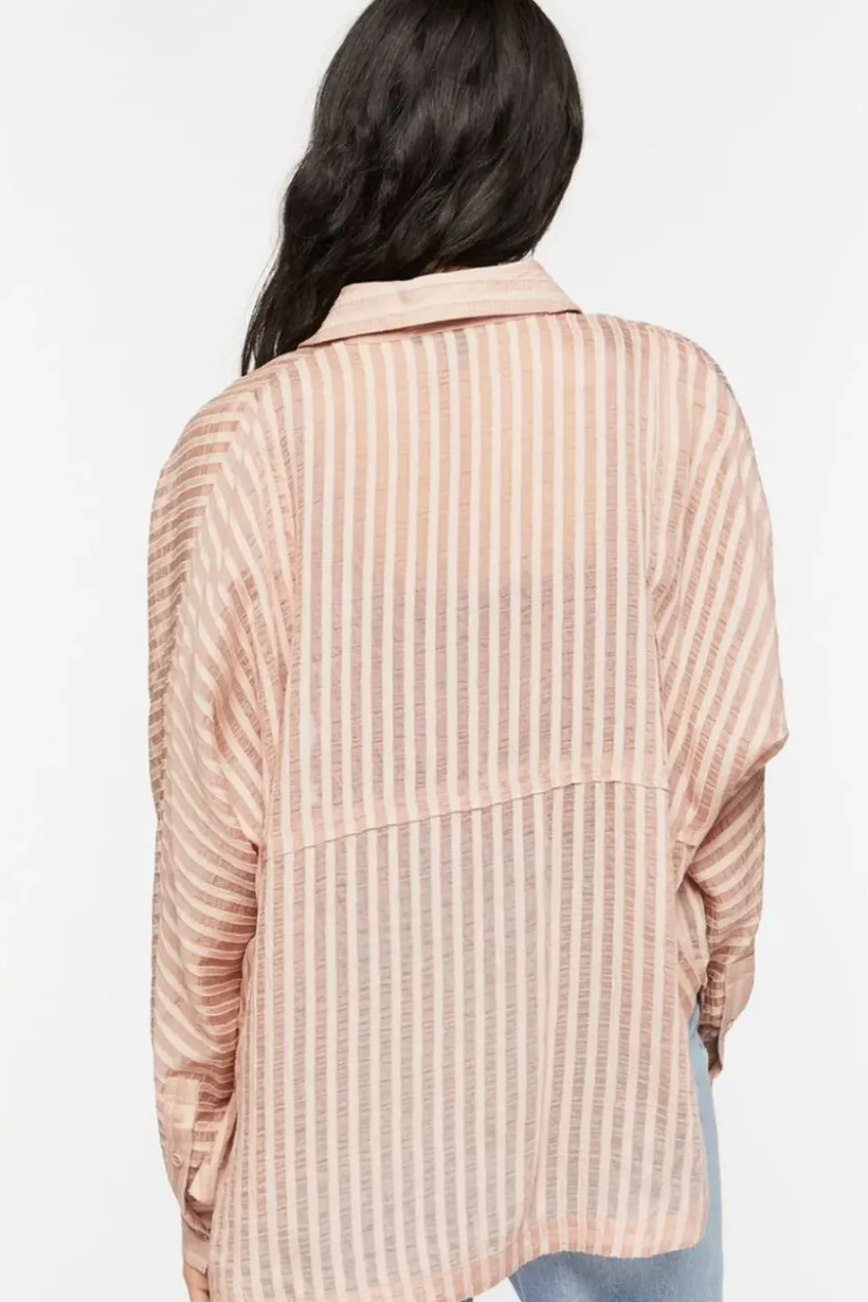 Jacquard Striped Dolphin-Hem Shirt