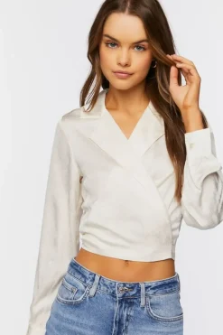 Jacquard Wrap Crop Top
