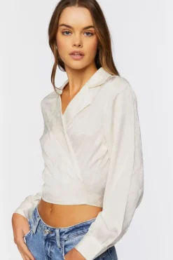 Jacquard Wrap Crop Top