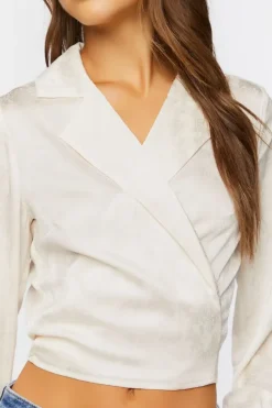 Jacquard Wrap Crop Top