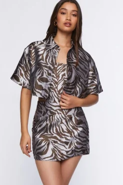 Jacquard Zebra Cropped Jacket