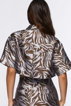 Jacquard Zebra Cropped Jacket