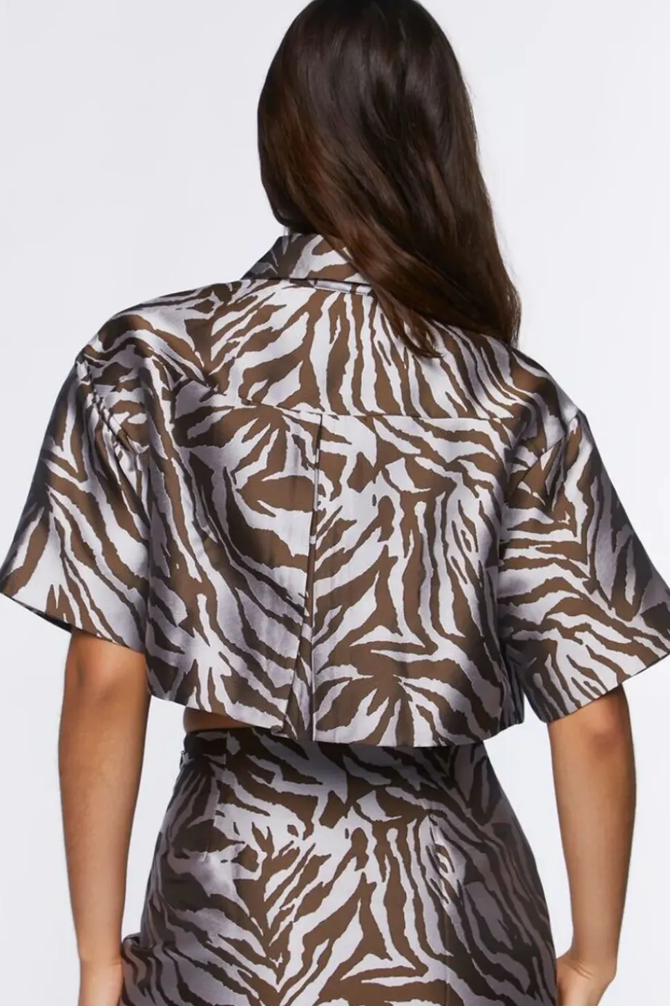 Jacquard Zebra Cropped Jacket